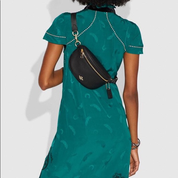 Coach Black Leather Belt Bag/Fanny Pack - Picture 11 of 12